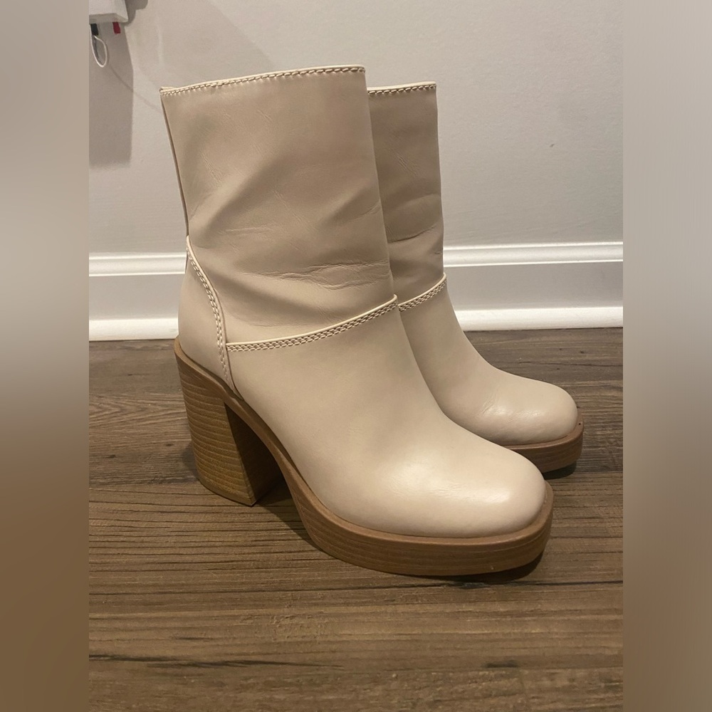 Cream boots